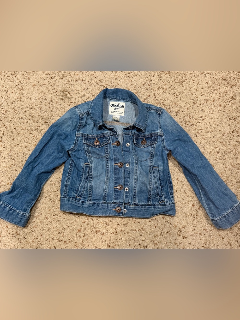 EUC! OshKosh B'gosh Girls' Blue Denim Jacket, 5t